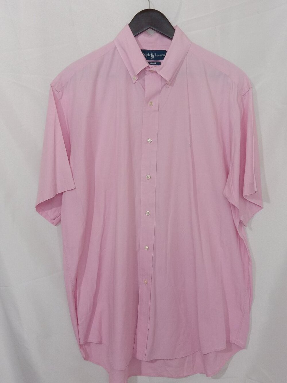 Vintage Ralph Lauren Blake Shirt Mens XL Pink Short Sleeve Button Down Preppy